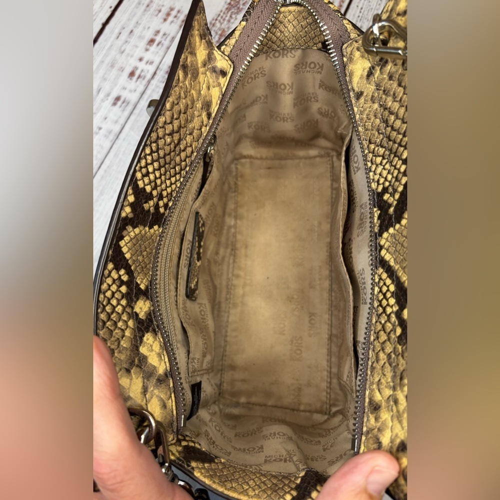 Michael Kors Snake Skin Embossed Satchel - Picture 2 of 16